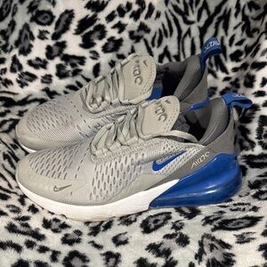 Nike Gray and Blue Air Max 270 Sneakers